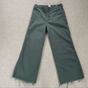 Gap, high rise, wide leg, crop pant, army jacket green